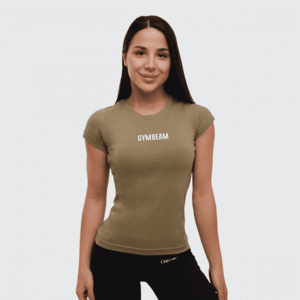 Dámské tričko FIT Olive XL - GymBeam obraz