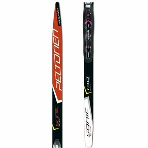 Peltonen SONIC STEP + RO BASIC JR + SKI HOLDER Dětské šupinové lyže s vázáním, černá, velikost obraz