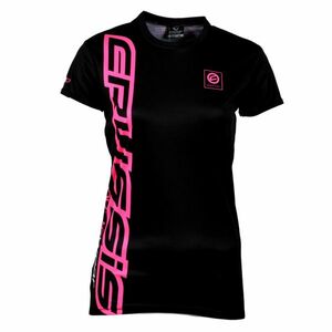 Dámské triko s krátkým rukávem CRUSSIS černo-fluo růžová černo-růžová XS obraz