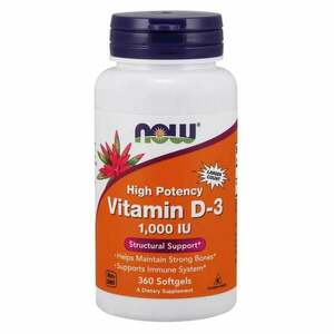 Vitamín D-3 1000 IU 360 kaps. - NOW Foods obraz