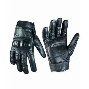 Kožené rukavice TACTICAL Mil-Tec® s plastovým chráničem – Černá (Barva: Černá, Velikost: S) obraz