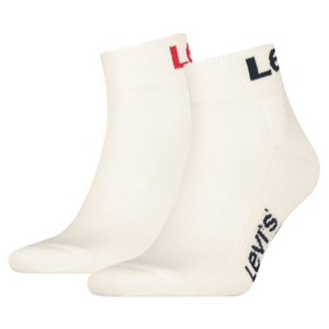 Levi's® MID CUT SPORT LOGO 2P Unisexové ponožky, bílá, velikost obraz
