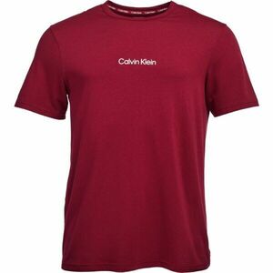 Calvin Klein S/S CREW NECK Pánské tričko, vínová, velikost obraz