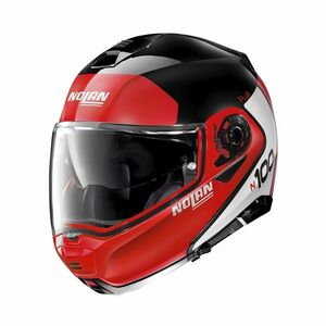 Moto helma Nolan N100-5 Plus Distinctive N-Com P/J XXS (54) Glossy Black-Red obraz