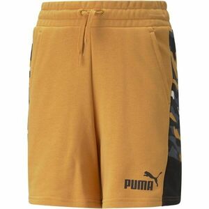 Puma ESSENTIALS+CAMO SHORTS TR B DESERT CLAY Dětské sportovní šortky, oranžová, velikost obraz