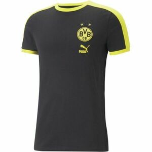 Puma BVB FOOTBALL HERITAGE TEE Pánské triko, černá, velikost obraz
