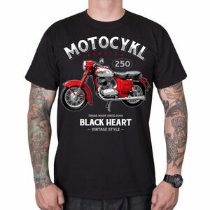 Triko BLACK HEART Motocykl Panelka černá 3XL obraz