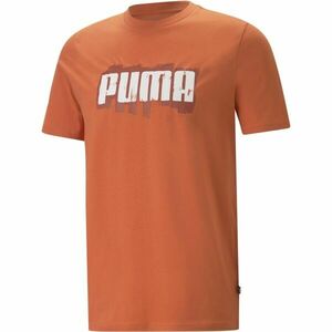 Puma GRAPHICS PUMA WORDING TEE Pánské triko, oranžová, velikost obraz