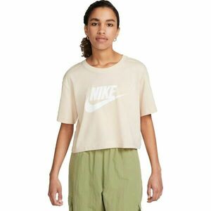 Nike SPORTSWEAR ESSENTIAL ICON FUTURA Dámské tričko, béžová, velikost obraz