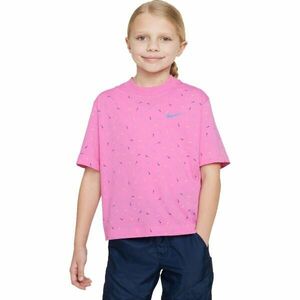 Nike SPORTSWEAR BOXY SWOOSH Dívčí tričko, růžová, velikost obraz