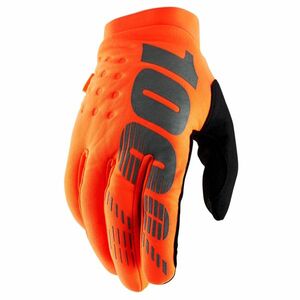 Pánské cyklo a motokrosové rukavice 100% Brisker fluo oranžová/černá XXL obraz