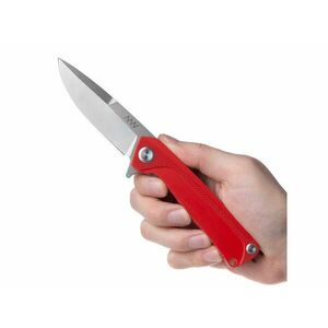 Zavírací nůž ANV® Z100 G10 Liner Lock – Červená rukojeť, šedá čepel - Stone Wash (Barva: Červená, Varianta: Šedá čepel – Stone Wash) obraz