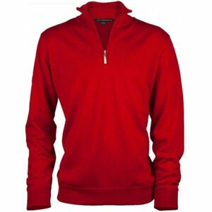 GREGNORMAN MERINO (50: 50) ZIP-NECK Pánský golfový svetr, červená, velikost obraz