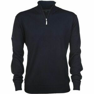 GREGNORMAN MERINO (50: 50) ZIP-NECK Pánský golfový svetr, černá, velikost obraz