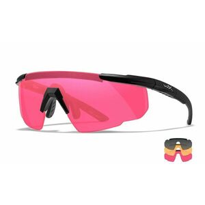 Střelecké brýle Wiley X® Saber Advanced, sada - černý rámeček, sada - kouřově šedé, oranžové Light Rust a růžové Vermillion čočky (Barva: Černá, Čočky obraz
