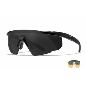 Střelecké brýle Wiley X® Saber Advanced, sada - černý rámeček, sada - kouřově šedé a oranžové Light Rust čočky (Barva: Černá, Čočky: Kouřově šedé + Or obraz