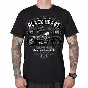 Triko BLACK HEART Moto Kult černá XXL obraz