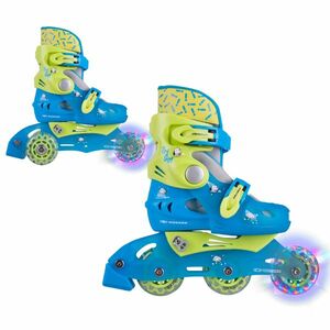 Dětské kolečkové brusle 2v1 WORKER TriGo Skate LED se sv. kolečky modrá XS (26-29) obraz