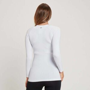 MP dámské těhotenské bezešvé triko s dlouhým rukávem – bílé - XS obraz