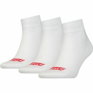Levi's® MID CUT BATWING LOGO 3P Unisexové ponožky, bílá, velikost obraz
