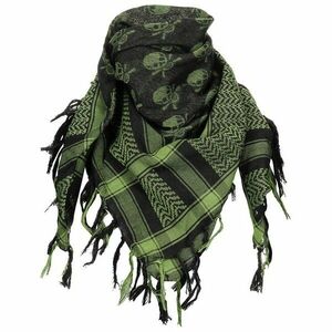 MFH Šémagh šátek, zeleno-černý, s lebkou obraz