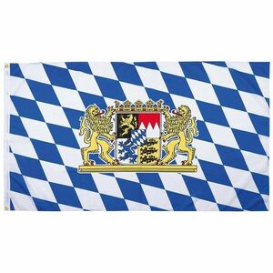 MFH Vlajka Bavorska se lvem, polyester, 90 x 150 cm obraz