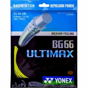 Yonex BG 66 ULTIMAX Badmintonový výplet, žlutá, velikost obraz