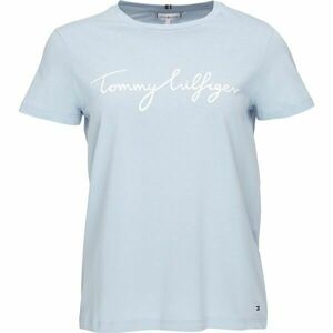 Tommy Hilfiger REG C-NK SIGNATURE Dámské triko, světle modrá, velikost obraz