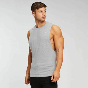 MP pánské tričko bez rukávů s hlubokými průramky – Šedé melírované - XL obraz