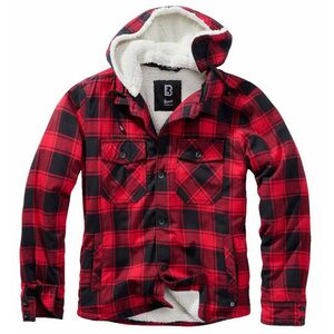 Brandit Lumberjacket bunda s kapucí, červeno-černá - S obraz