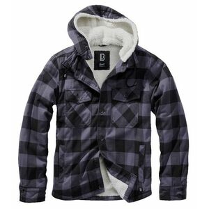 Brandit Lumberjacket bunda s kapucí, čierno-šedá - S obraz