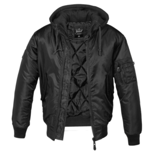 Brandit MA1 Hooded bomber bunda, černá - S obraz
