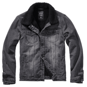 Brandit Sherpa denim bunda s kožešinou, černá - S obraz