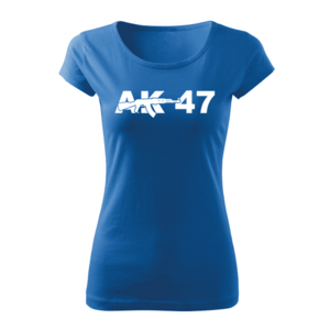 DRAGOWA dámské krátké tričko ak47, modrá 150g/m2 - XS obraz