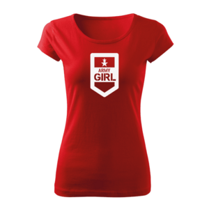 DRAGOWA dámské krátké tričko army girl, červená 150g/m2 - XS obraz
