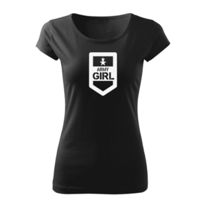 DRAGOWA dámské krátké tričko army girl, černá 150g/m2 - XS obraz