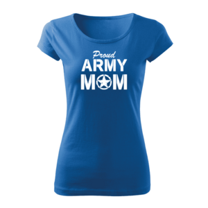 DRAGOWA dámské krátké tričko army mom, modrá 150g/m2 - XS obraz