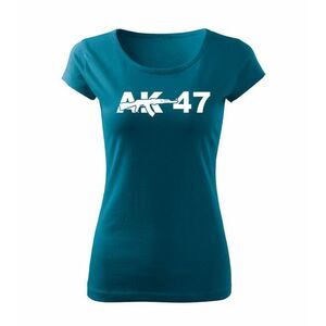 DRAGOWA dámské tričko ak47, petrol blue 150g/m2 - XS obraz