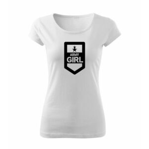 DRAGOWA dámské tričko army girl, bílá 150g/m2 - XS obraz