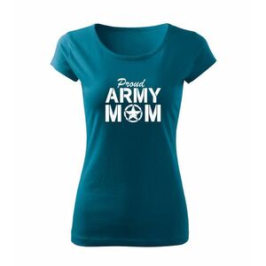 DRAGOWA dámské tričko army mom, petrol blue 150g/m2 - XS obraz