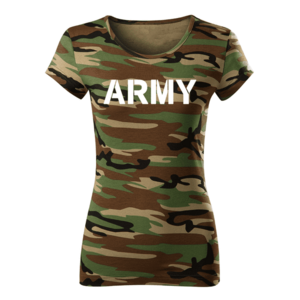 DRAGOWA dámské krátké tričko army, maskáčová 150g/m2 - XS obraz