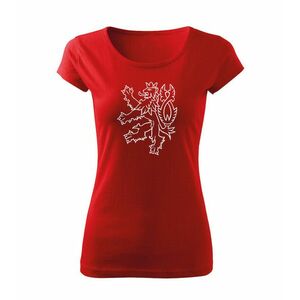 DRAGOWA dámské tričko český lev, červená 150g/m2 - XS obraz