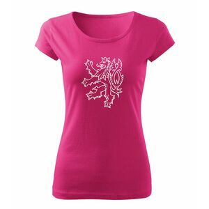 DRAGOWA dámské tričko český lev, ružová 150g/m2 - XS obraz