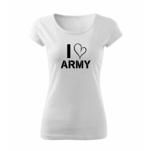 DRAGOWA dámské tričko I love army, bílá 150g/m2 - XS obraz