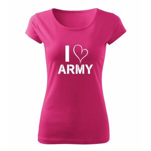 DRAGOWA dámské tričko I love army, růžová 150g/m2 - XS obraz