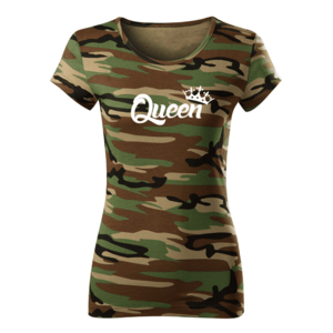 DRAGOWA dámské krátké tričko queen, maskáčová 150g/m2 - XS obraz