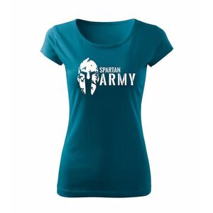 DRAGOWA dámské tričko spartan army, petrol blue 150g/m2 - XS obraz