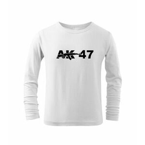 DRAGOWA Dětské dlhé tričko AK47, bílá - 4roky/110cm obraz