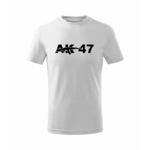 DRAGOWA Dětské krátké tričko AK47, bílá - 4roky/110cm obraz