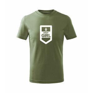 DRAGOWA Dětské krátké tričko Army girl, olivová - 4roky/110cm obraz